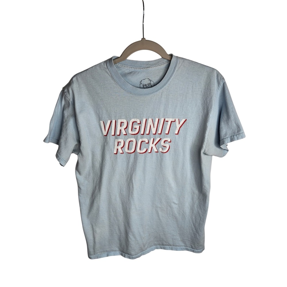 Danny Duncan Virginity Rocks T-Shirt Mens Medium Light Blue Graphic Tee
